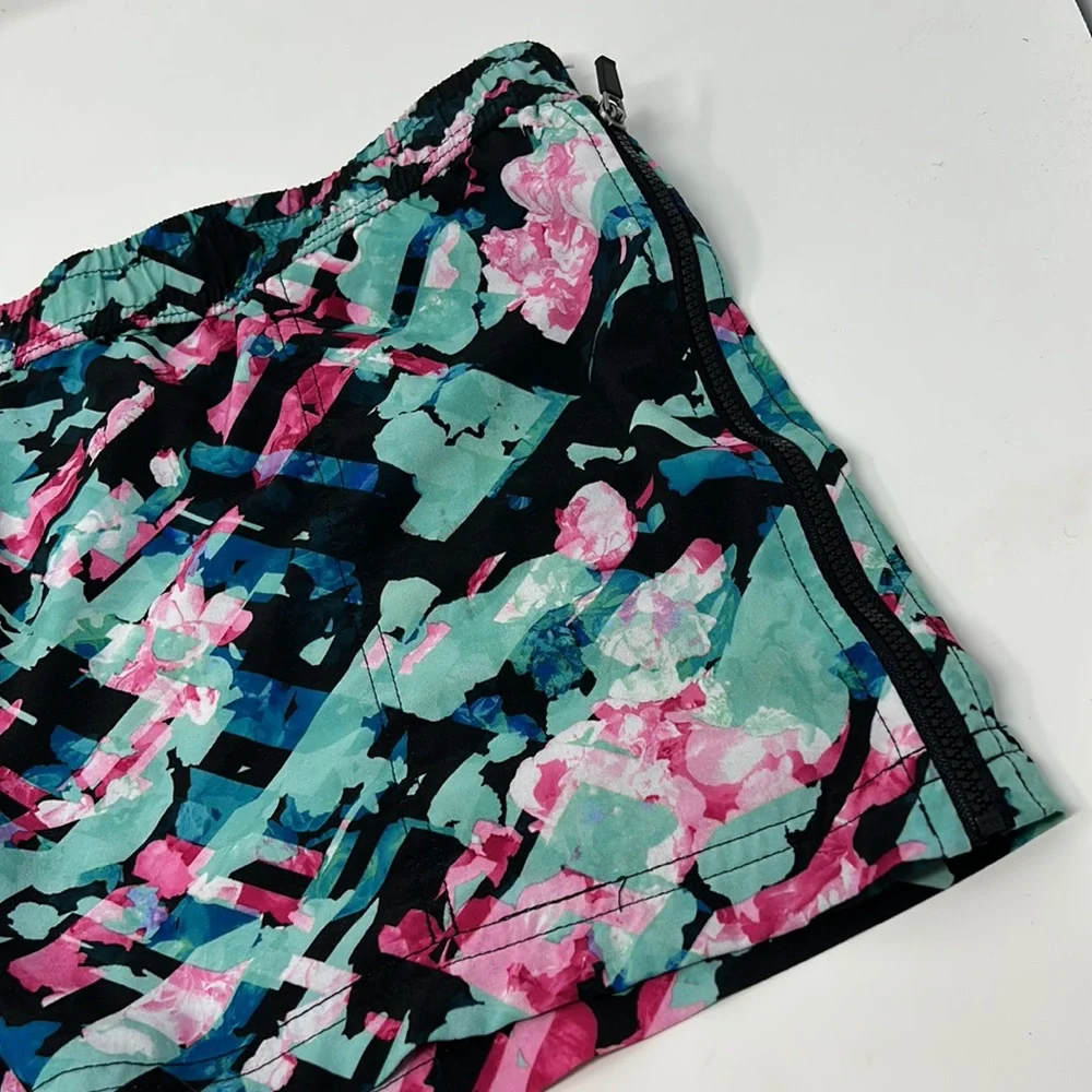 Fabletics Black Blue Pink Athletic Running Shorts Size Large Excellent Condition